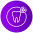 Ícone roxo com desenho representando dente dentro de círculo